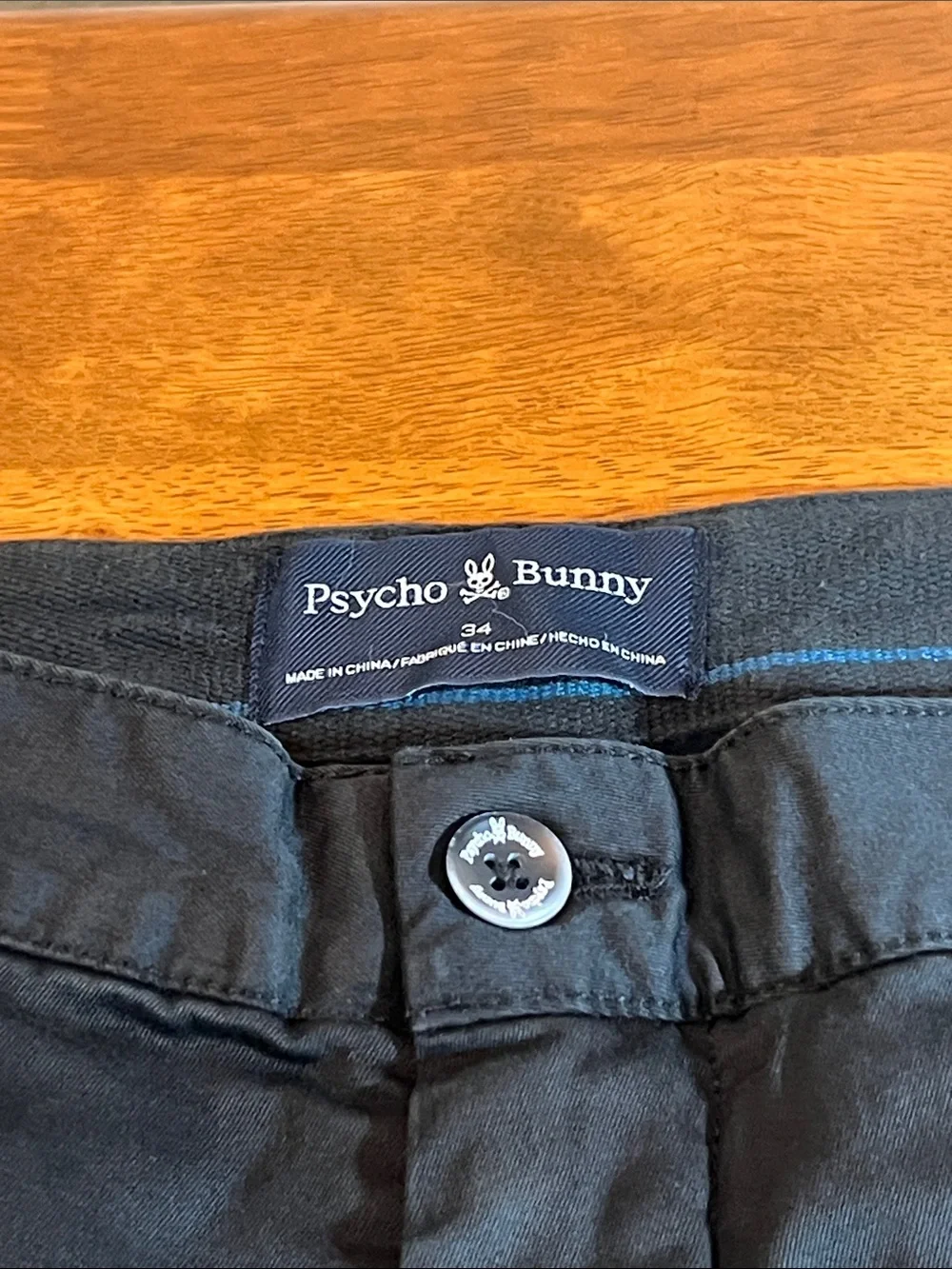 Psycho Bunny Men’s Dark Navy Flat Front Shorts Size 34